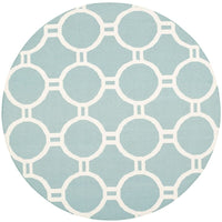 Safavieh Dhurries Dhu636C Light Blue / Ivory Geometric Area Rug