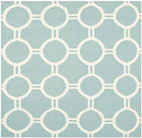 Safavieh Dhurries Dhu636C Light Blue / Ivory Rugs.