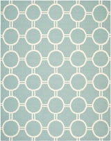 Safavieh Dhurries Dhu636C Light Blue / Ivory Rugs.