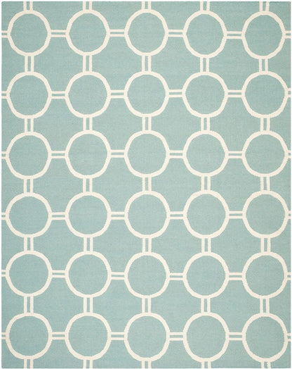 Safavieh Dhurries Dhu636C Light Blue / Ivory Geometric Area Rug