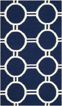 Safavieh Dhurries Dhu636D Navy / Ivory Geometric Area Rug