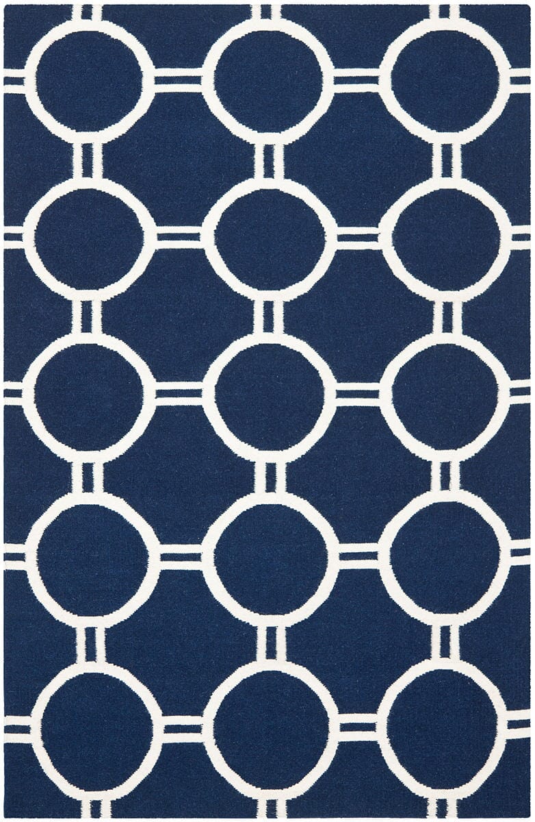 Safavieh Dhurries Dhu636D Navy / Ivory Geometric Area Rug