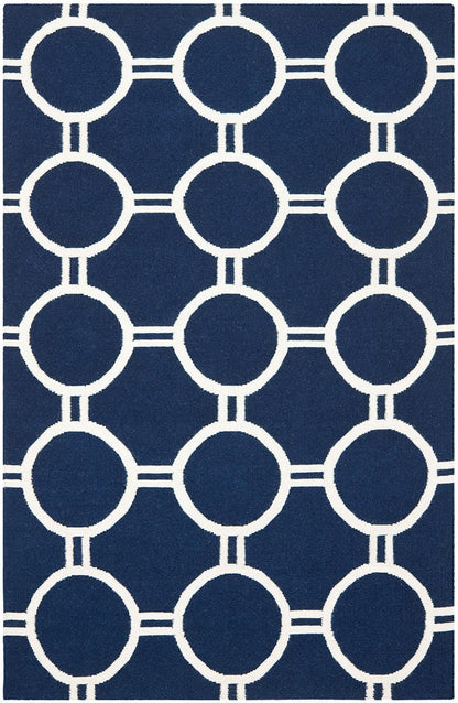 Safavieh Dhurries Dhu636D Navy / Ivory Geometric Area Rug