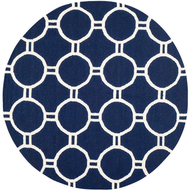 Safavieh Dhurries Dhu636D Navy / Ivory Geometric Area Rug