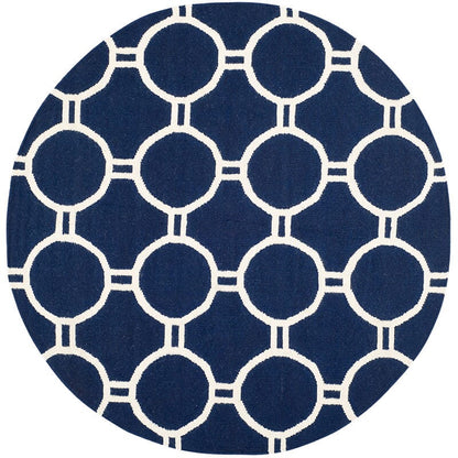 Safavieh Dhurries Dhu636D Navy / Ivory Geometric Area Rug