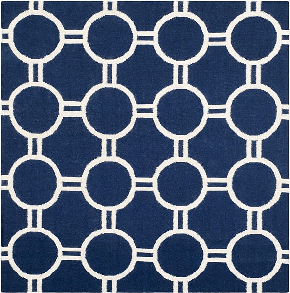 Safavieh Dhurries Dhu636D Navy / Ivory Geometric Area Rug