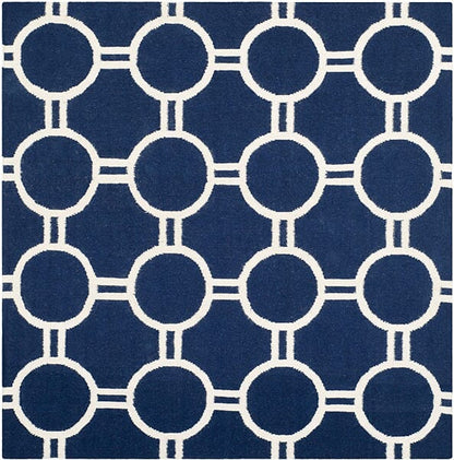 Safavieh Dhurries Dhu636D Navy / Ivory Geometric Area Rug