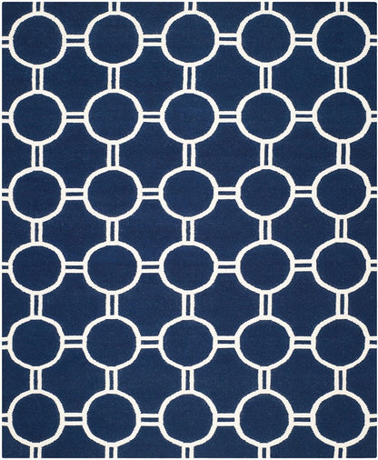 Safavieh Dhurries Dhu636D Navy / Ivory Geometric Area Rug