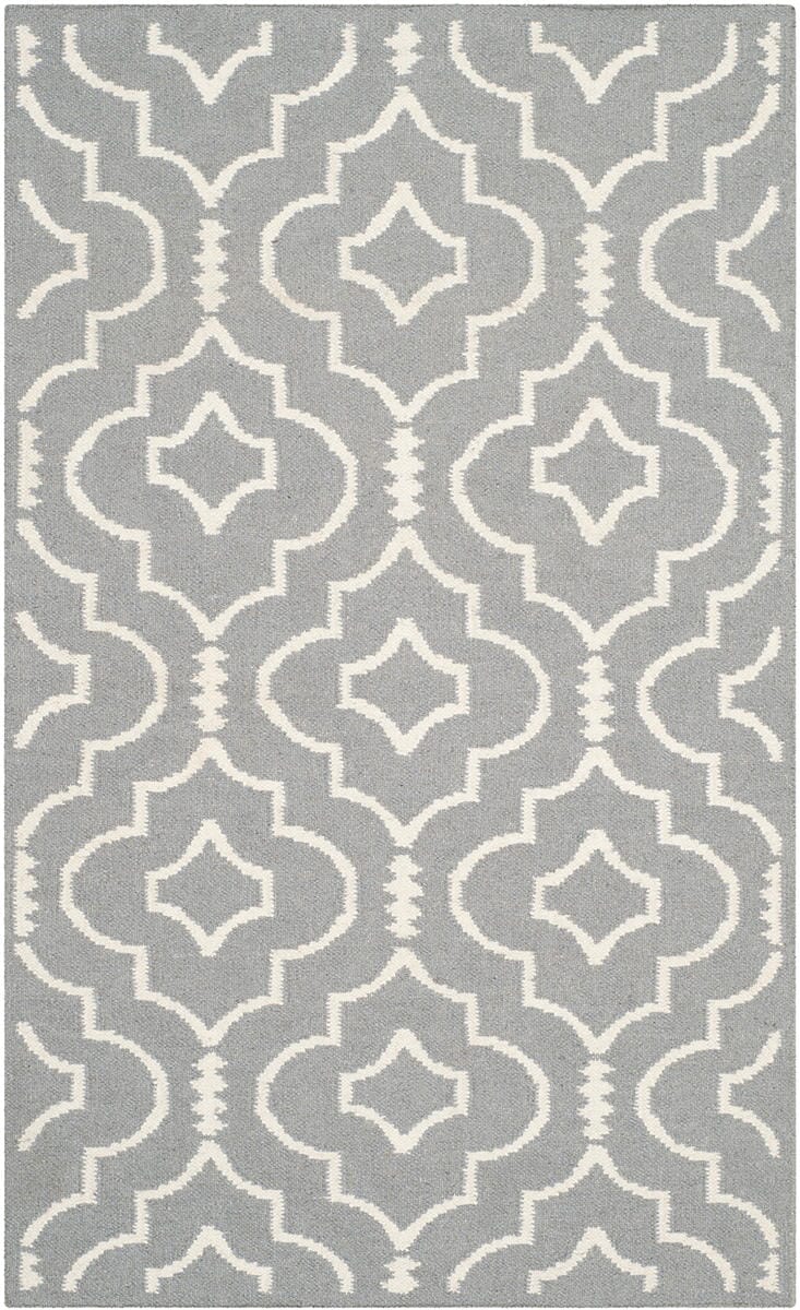 Safavieh Dhurries Dhu637B Grey / Ivory Geometric Area Rug