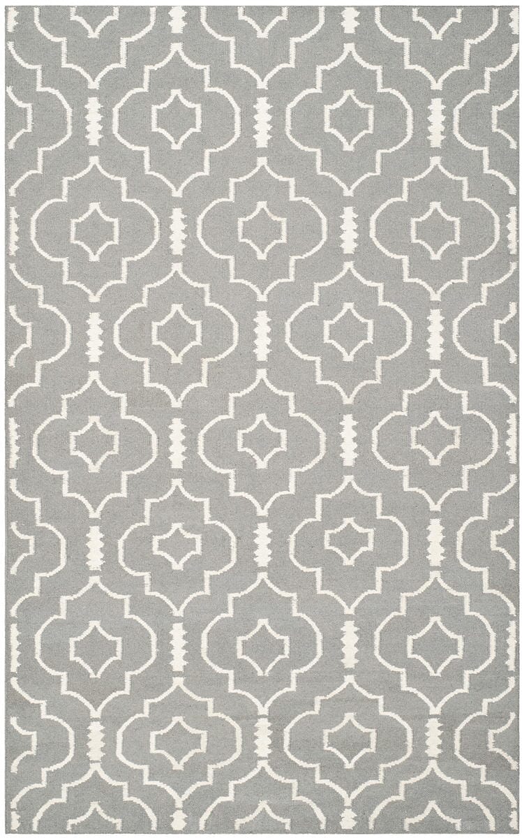 Safavieh Dhurries Dhu637B Grey / Ivory Geometric Area Rug