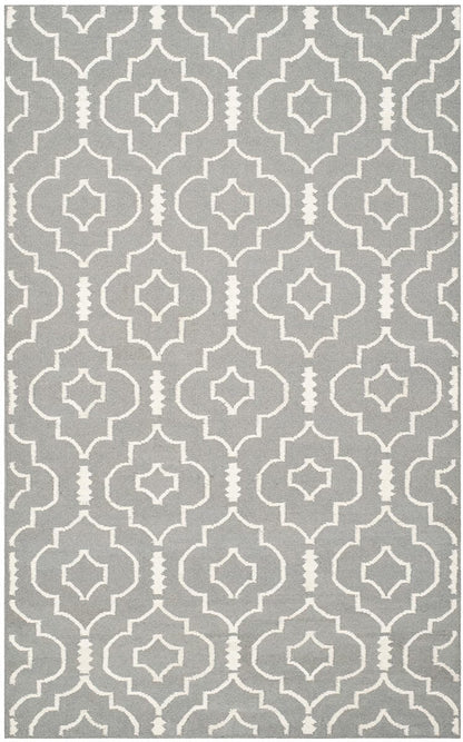 Safavieh Dhurries Dhu637B Grey / Ivory Geometric Area Rug