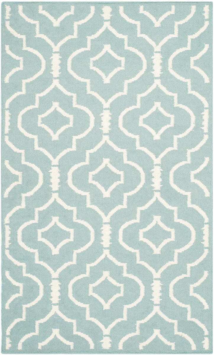 Safavieh Dhurries Dhu637C Light Blue / Ivory Geometric Area Rug