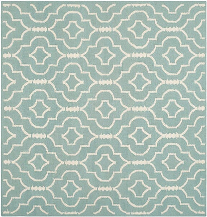 Safavieh Dhurries Dhu637C Light Blue / Ivory Geometric Area Rug