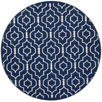 Safavieh Dhurries Dhu637D Navy / Ivory Geometric Area Rug