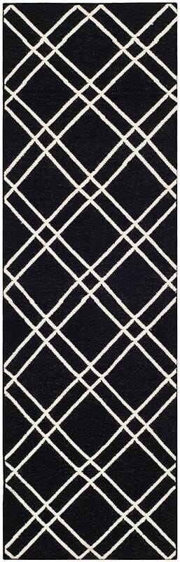 Safavieh Dhurries Dhu638A Black / Ivory Geometric Area Rug