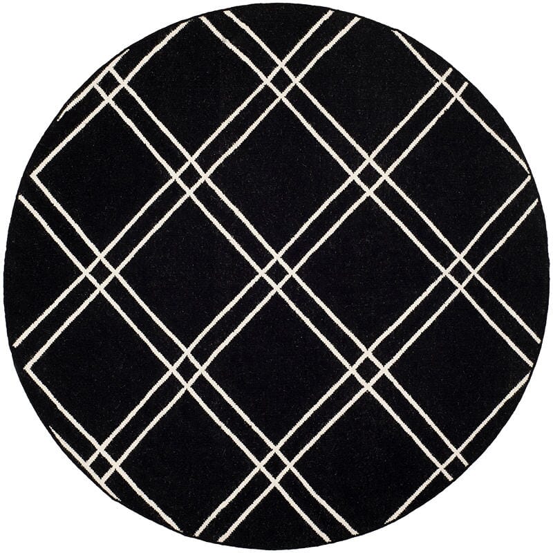 Safavieh Dhurries Dhu638A Black / Ivory Geometric Area Rug