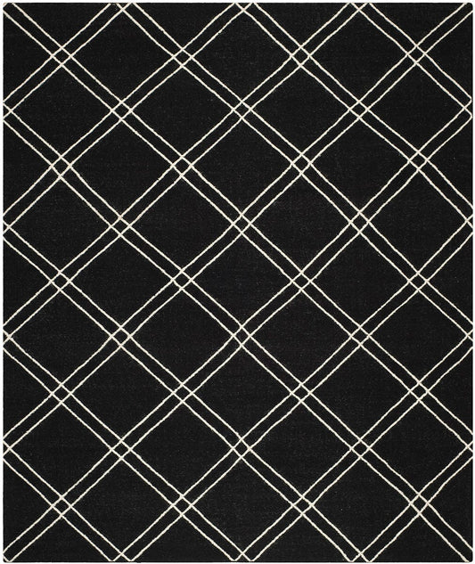 Safavieh Dhurries Dhu638A Black / Ivory Geometric Area Rug