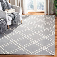 Safavieh Dhurries Dhu638B Grey / Ivory Geometric Area Rug