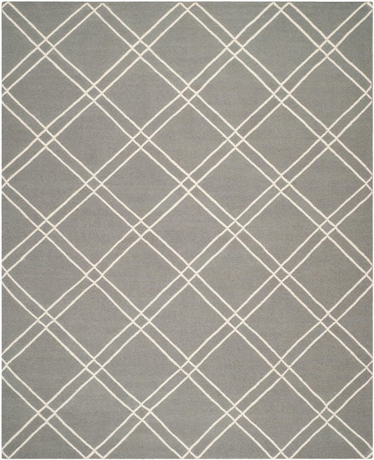 Safavieh Dhurries Dhu638B Grey / Ivory Geometric Area Rug