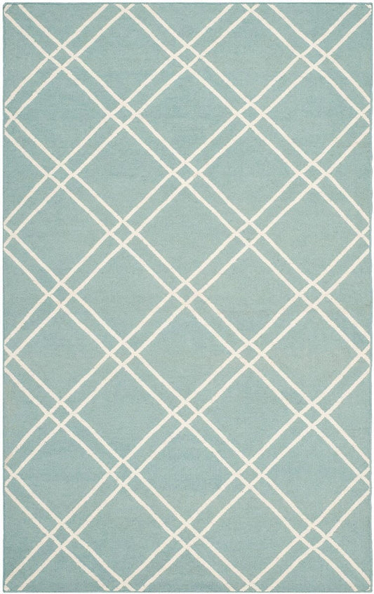 Safavieh Dhurries Dhu638C Light Blue / Ivory Geometric Area Rug