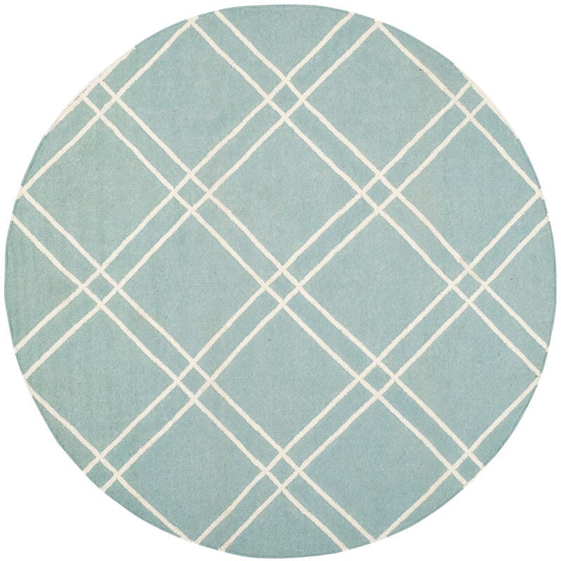 Safavieh Dhurries Dhu638C Light Blue / Ivory Geometric Area Rug