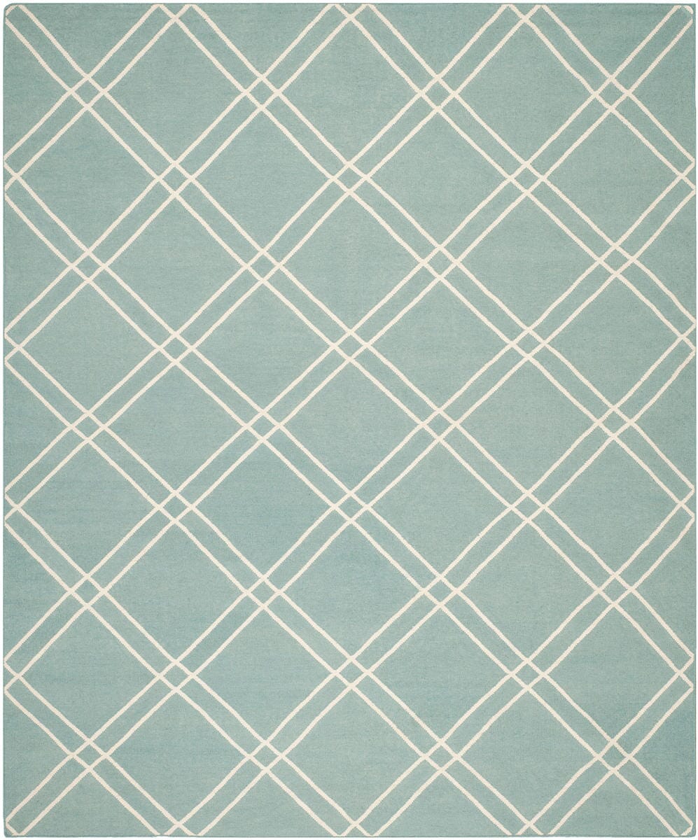 Safavieh Dhurries Dhu638C Light Blue / Ivory Geometric Area Rug