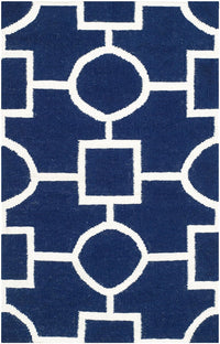 Safavieh Dhurries Dhu639D Navy / Ivory Geometric Area Rug