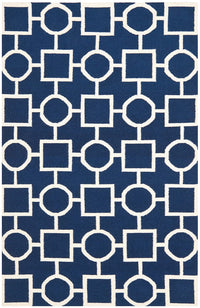 Safavieh Dhurries Dhu639D Navy / Ivory Geometric Area Rug