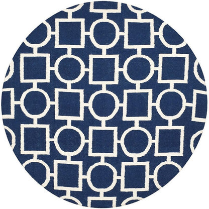 Safavieh Dhurries Dhu639D Navy / Ivory Geometric Area Rug