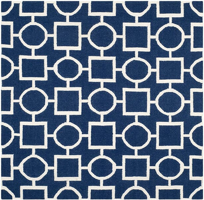 Safavieh Dhurries Dhu639D Navy / Ivory Geometric Area Rug