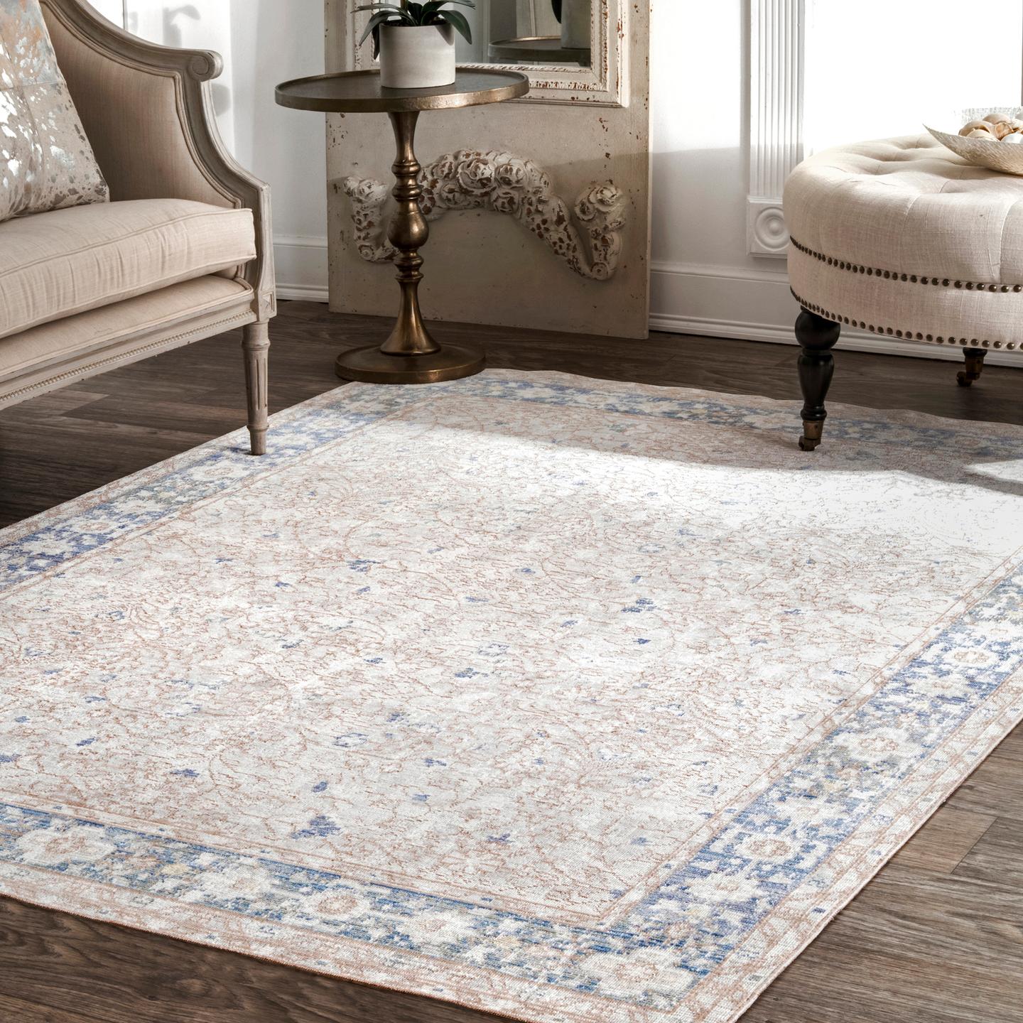 Nuloom Vintage Karla Nvi3044B Light Blue Area Rug