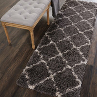 Nourison Luxe Shag Lxs02 Dark Grey Shag Area Rug