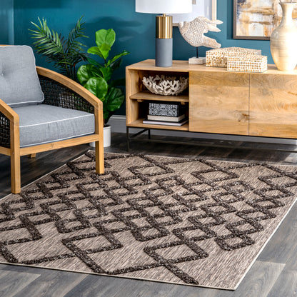 Nuloom Elianna Raised Pendant Nel1391A Brown Area Rug