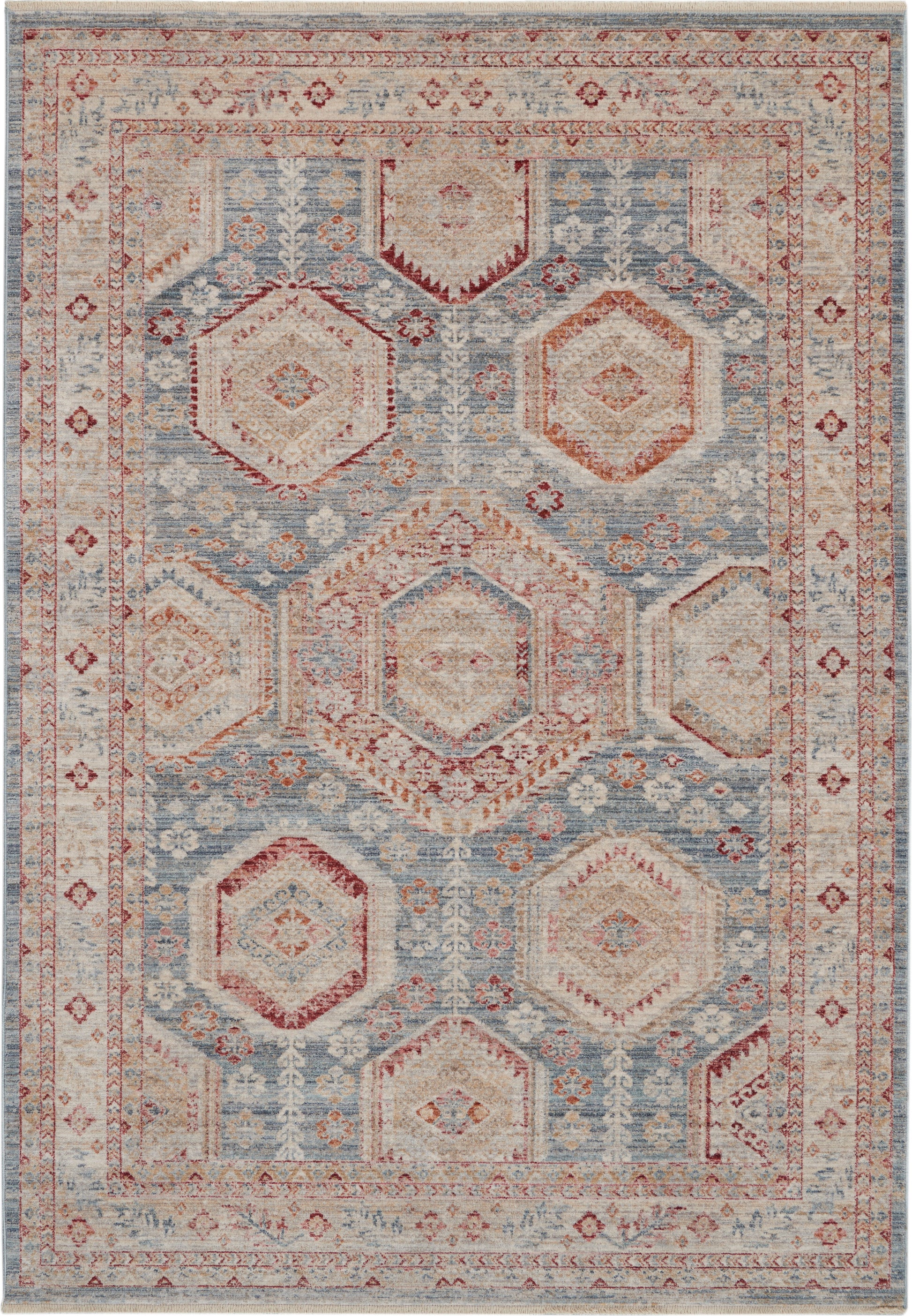 Nourison Homestead Hms01 Light Blue Multi Area Rug