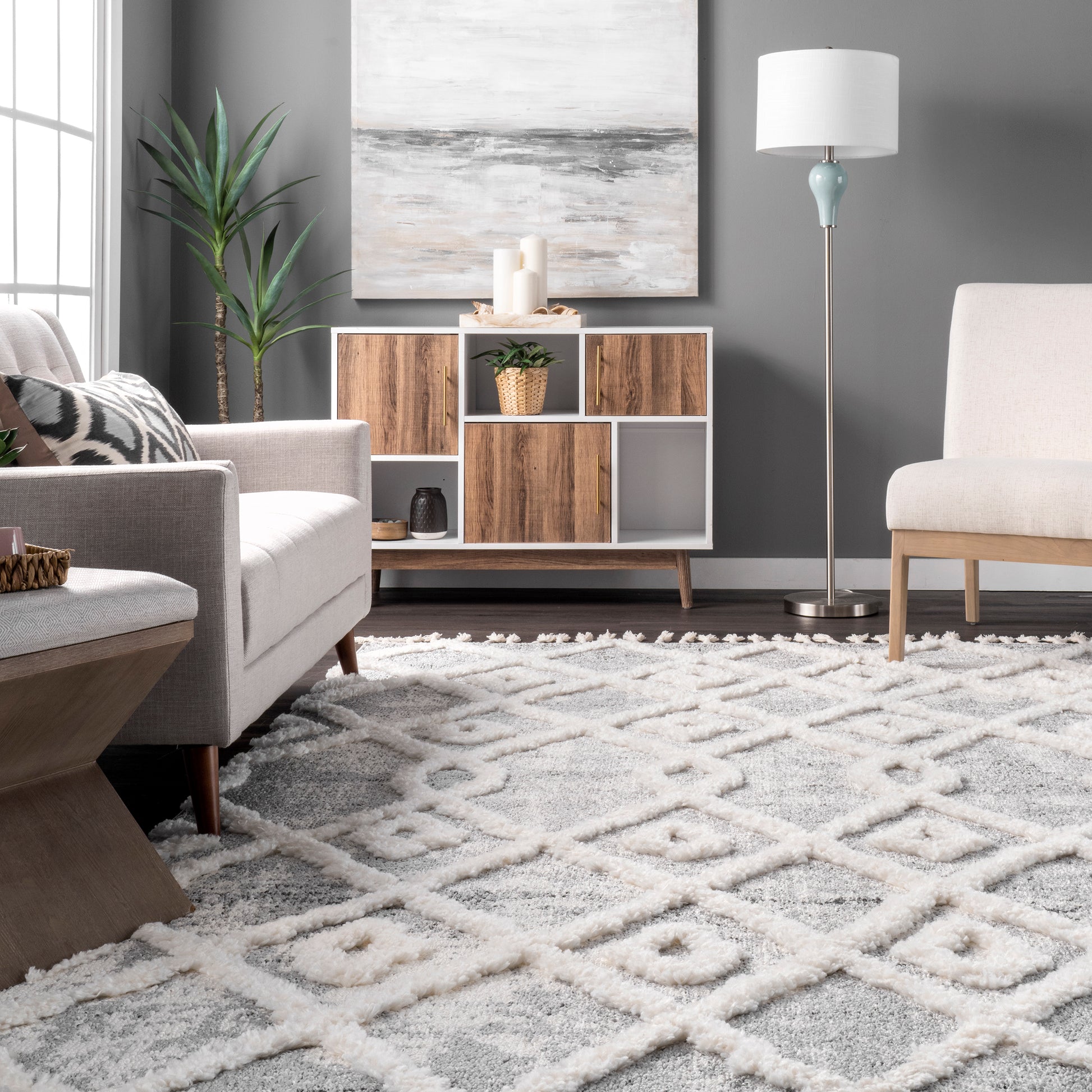 Nuloom Sandra Trellis Nsa2937A Light Gray Area Rug