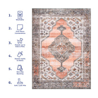 AreaRugs.com Wavaj Nwa1042C Peach Area Rug