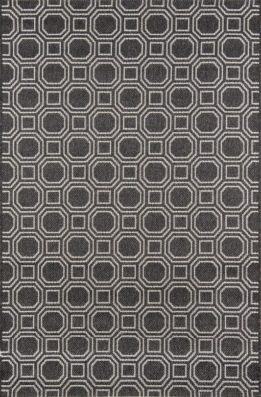 Momeni Erin Gates Downeast Camden Dow-1 Charcoal Geometric Area Rug