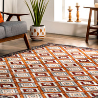 Nuloom Bernice Southweastern Borderd Nbe1539A Rust Area Rug