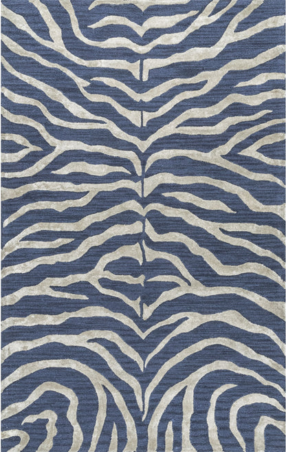 Nuloom Plush Zebra Npl3627A Blue Area Rug