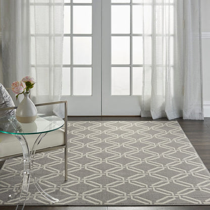 Nourison Jubilant Jub17 Grey Geometric Area Rug