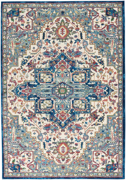 Nourison Ankara Global Anr15 Ivory Navy Area Rug