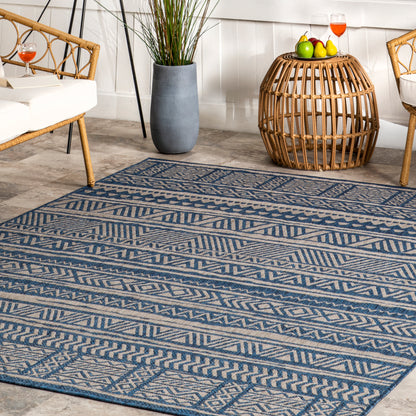 Nuloom Abbey Tribal Nab1799C Blue Area Rug