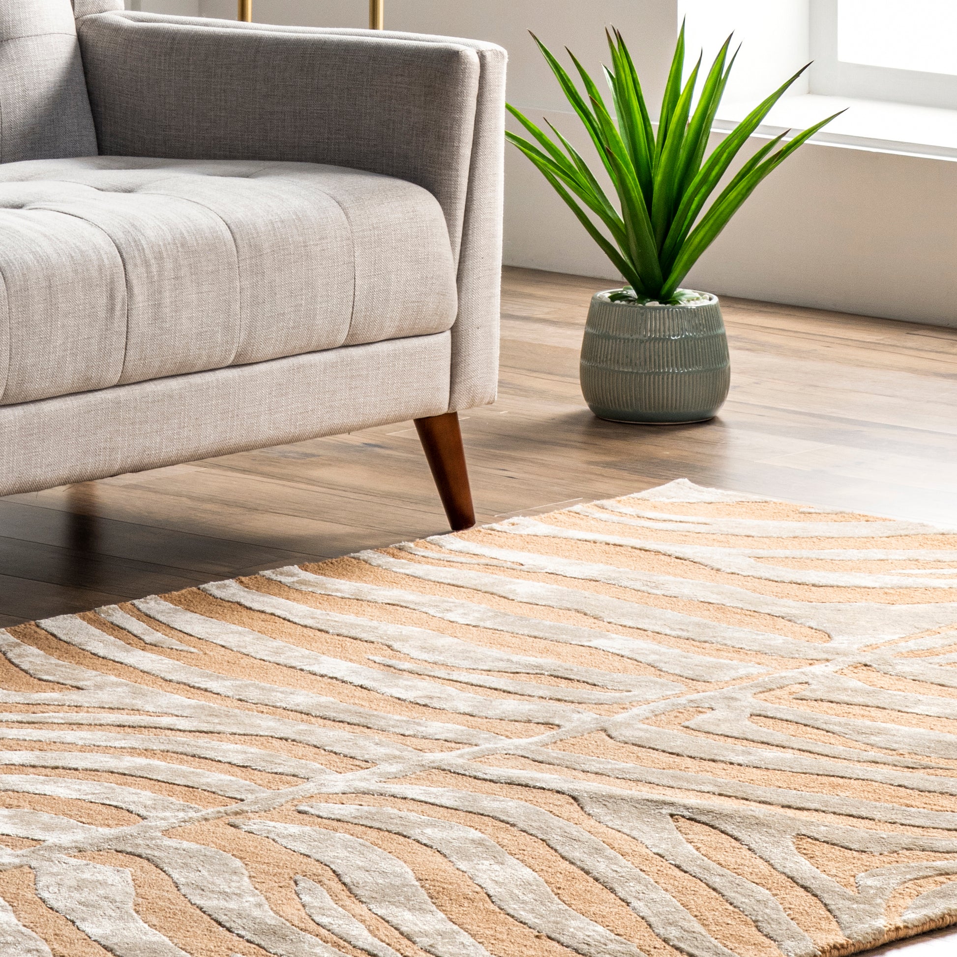 Nuloom Plush Zebra Npl3627G Tan Area Rug