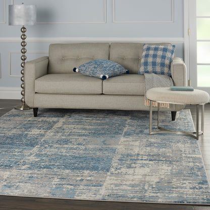 Nourison Solace Sla02 Ivory/Grey/Blue Area Rug