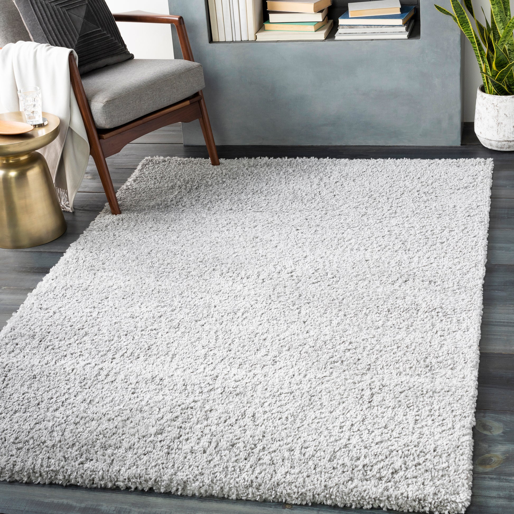 Surya Deluxe Shag Dxs-2302 Light Gray Area Rug