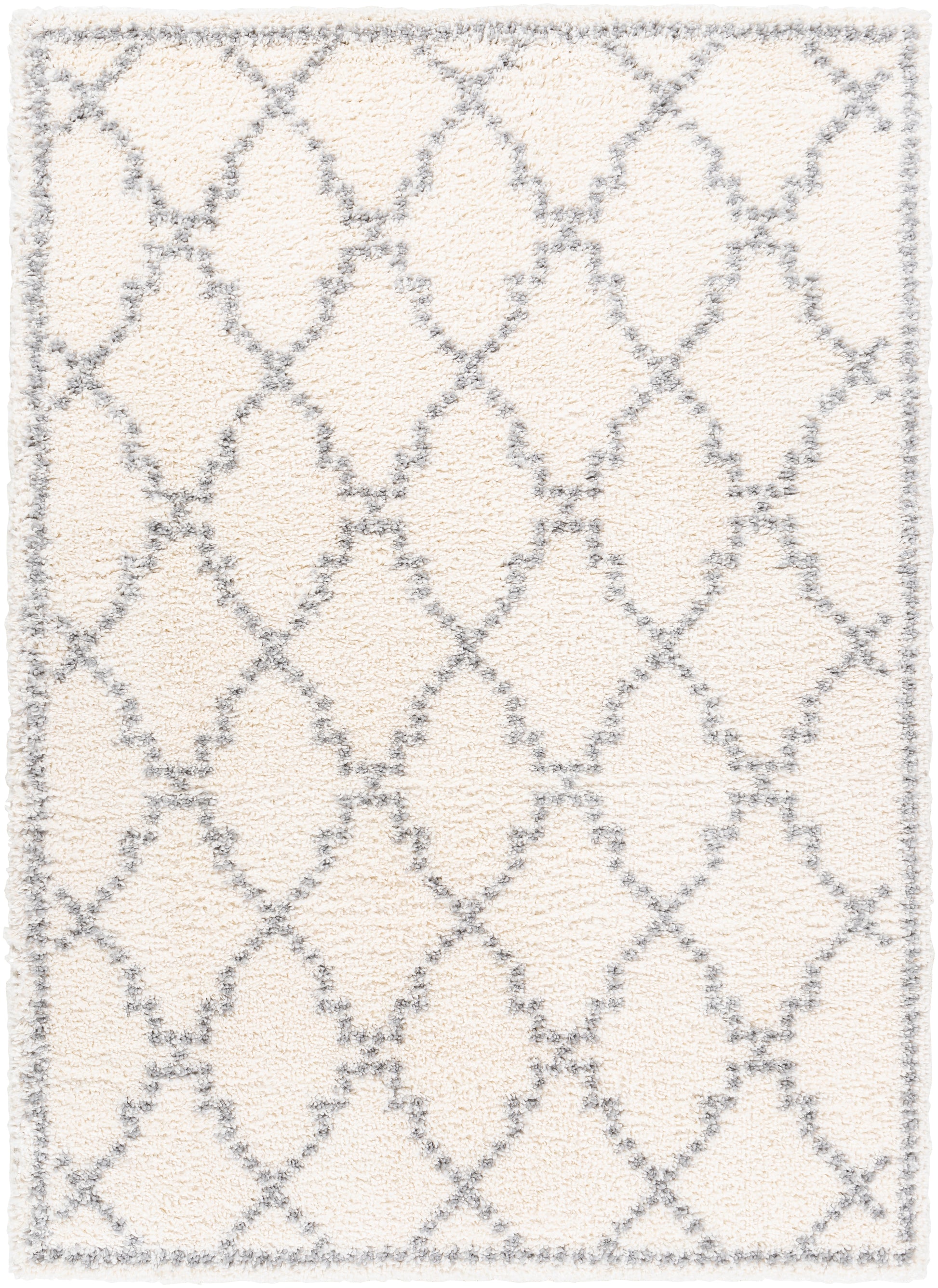 Surya Deluxe Shag Dxs-2305 White, Medium Gray Area Rug