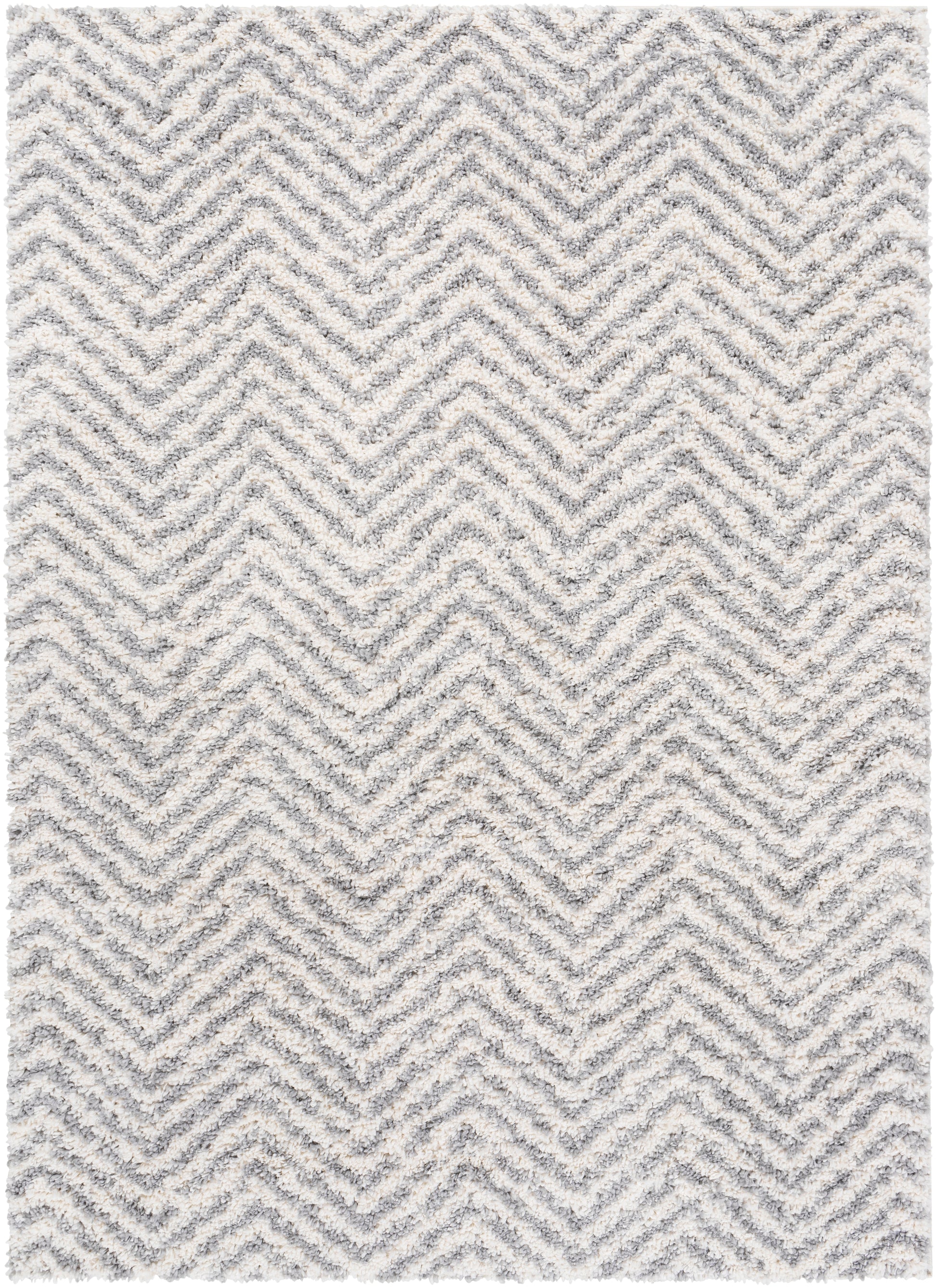 Surya Deluxe Shag Dxs-2307 Medium Gray, White Area Rug