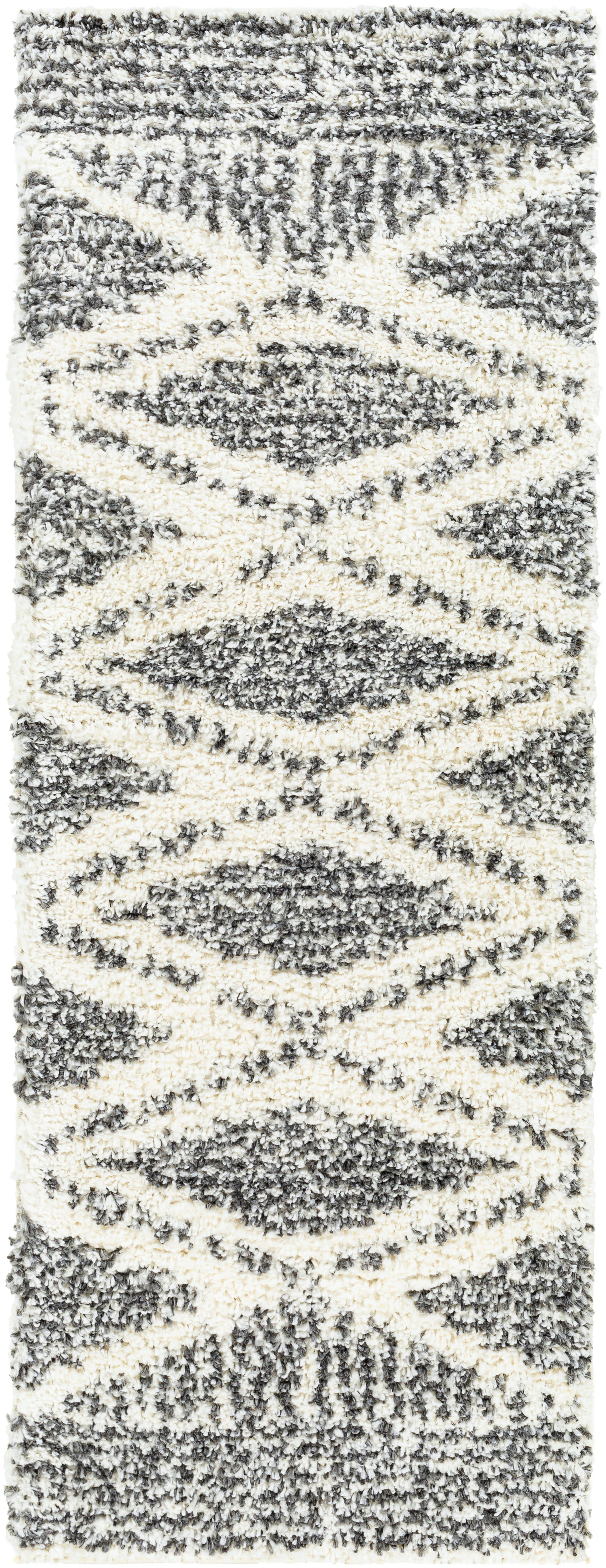 Surya Deluxe Shag Dxs-2309 Cream, Charcoal Area Rug