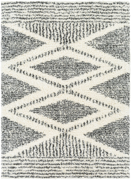 Surya Deluxe Shag Dxs-2309 Cream, Charcoal Rugs.