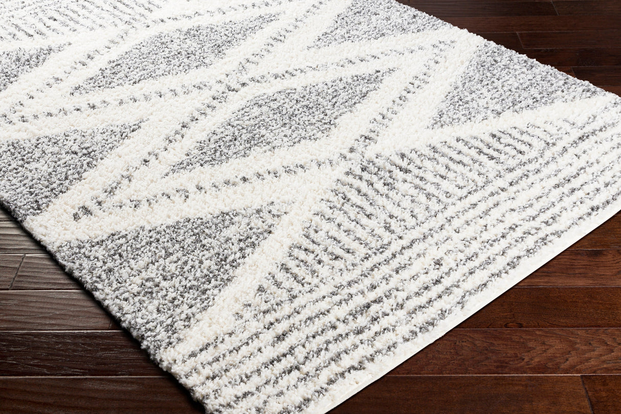 Surya Deluxe Shag Dxs-2309 Cream, Charcoal Rugs.